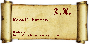 Korell Martin névjegykártya