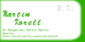 martin korell business card